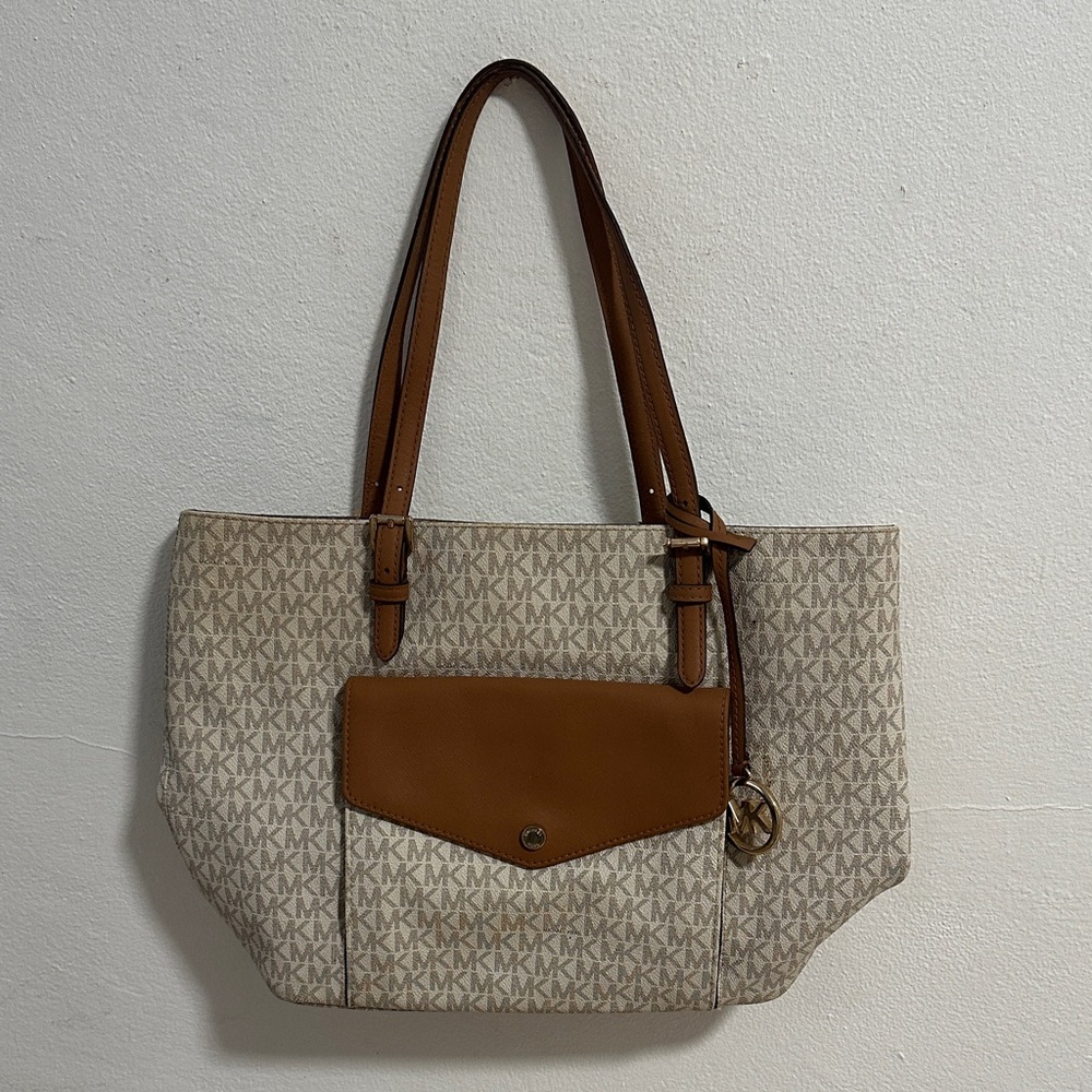 Michael Kors Brown and Cream Signature Tote